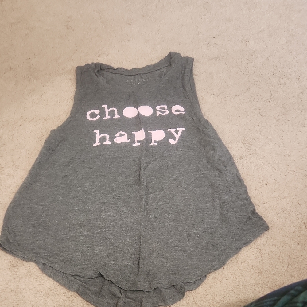 Women's Gray Tank Top with Pink Print